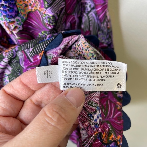 NWT Kika Vargas × Target Women's Purple Coral Reef Scallop Edge Wrap - Picture 14 of 15